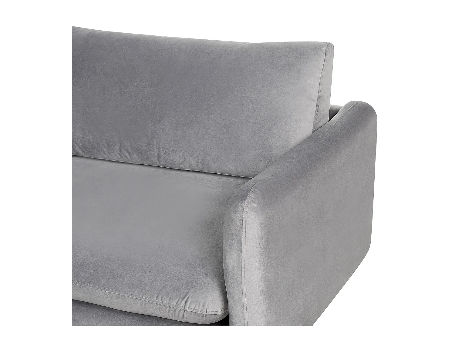 Ecksofa VINTERBRO Samtstoff Grau 4-Sitzer rechtsseitig