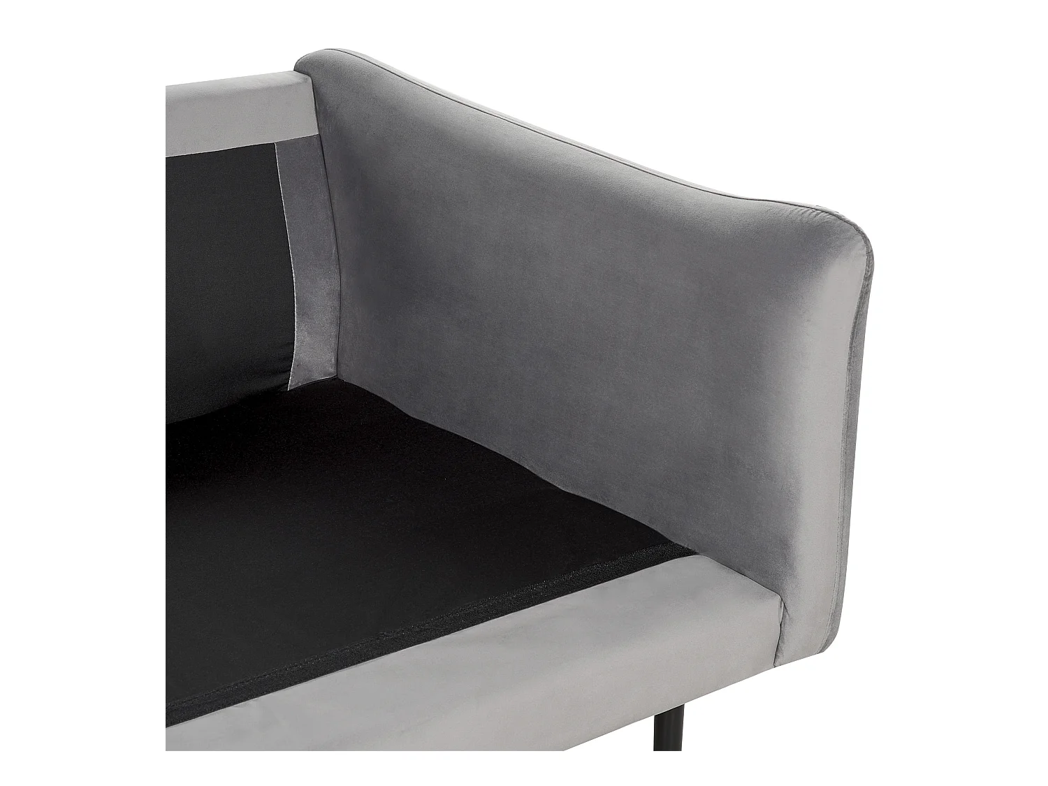 Ecksofa VINTERBRO Samtstoff Grau 4-Sitzer rechtsseitig