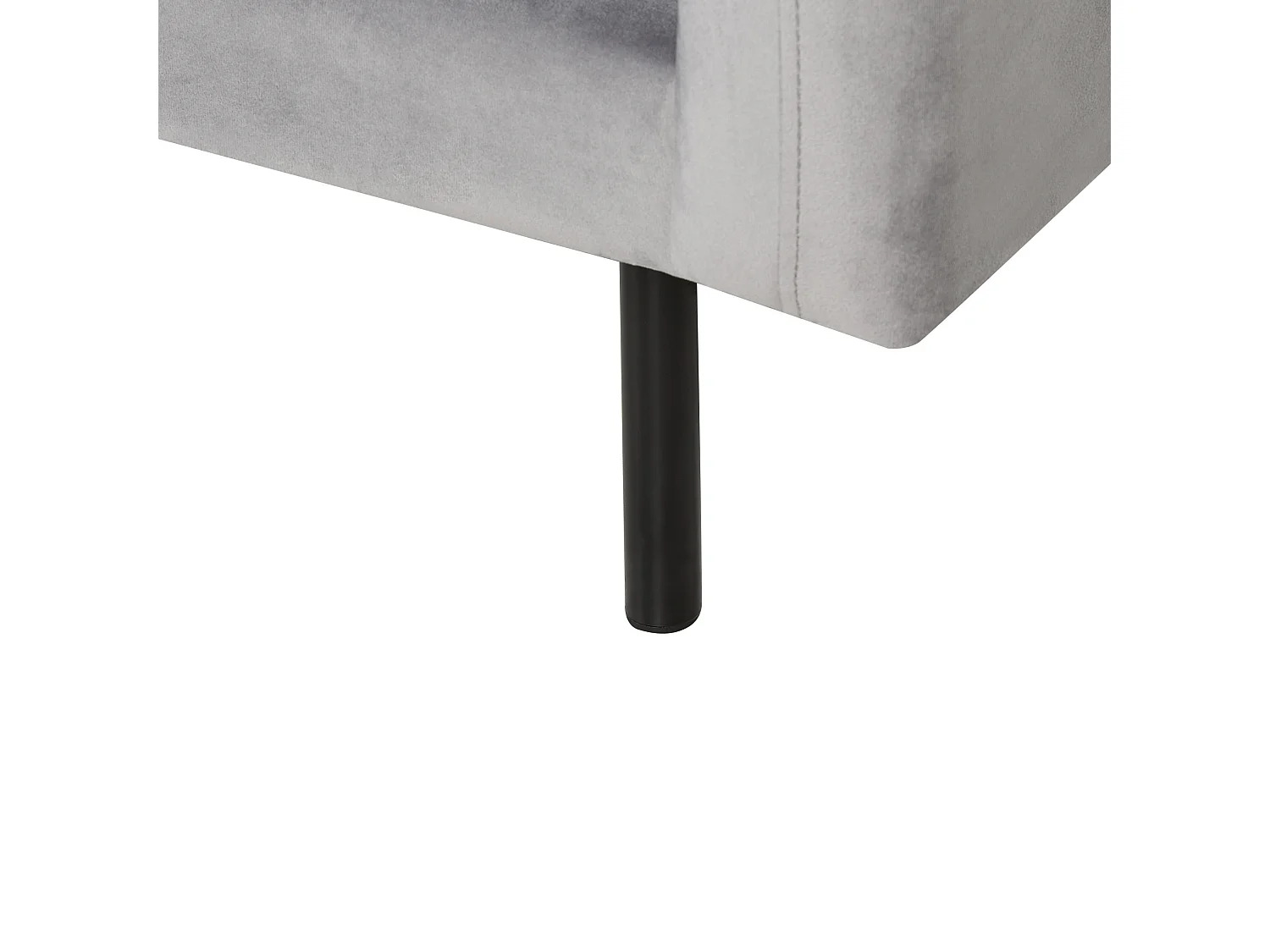 Canapé d'Angle à gauche 4 Places en Velours Gris Pieds Métal Noir Vinterbro