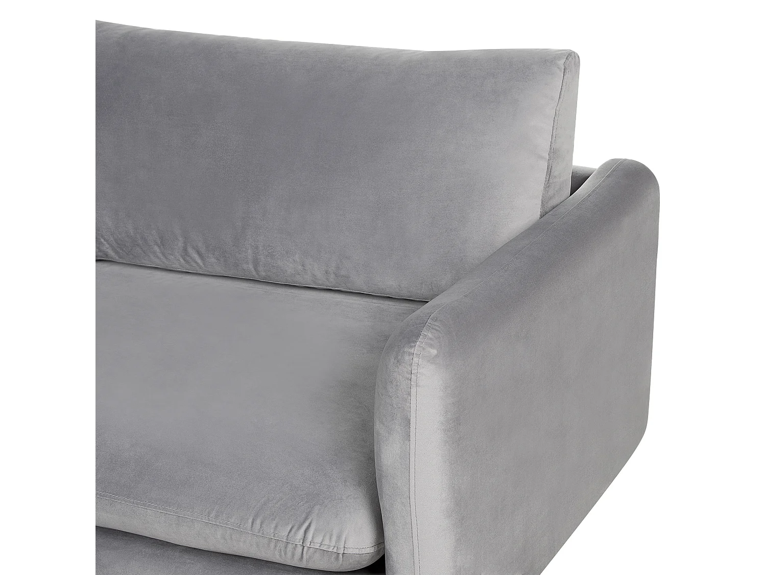 Sofá esquinero VINTERBRO Terciopelo Gris 4 plazas Derecha