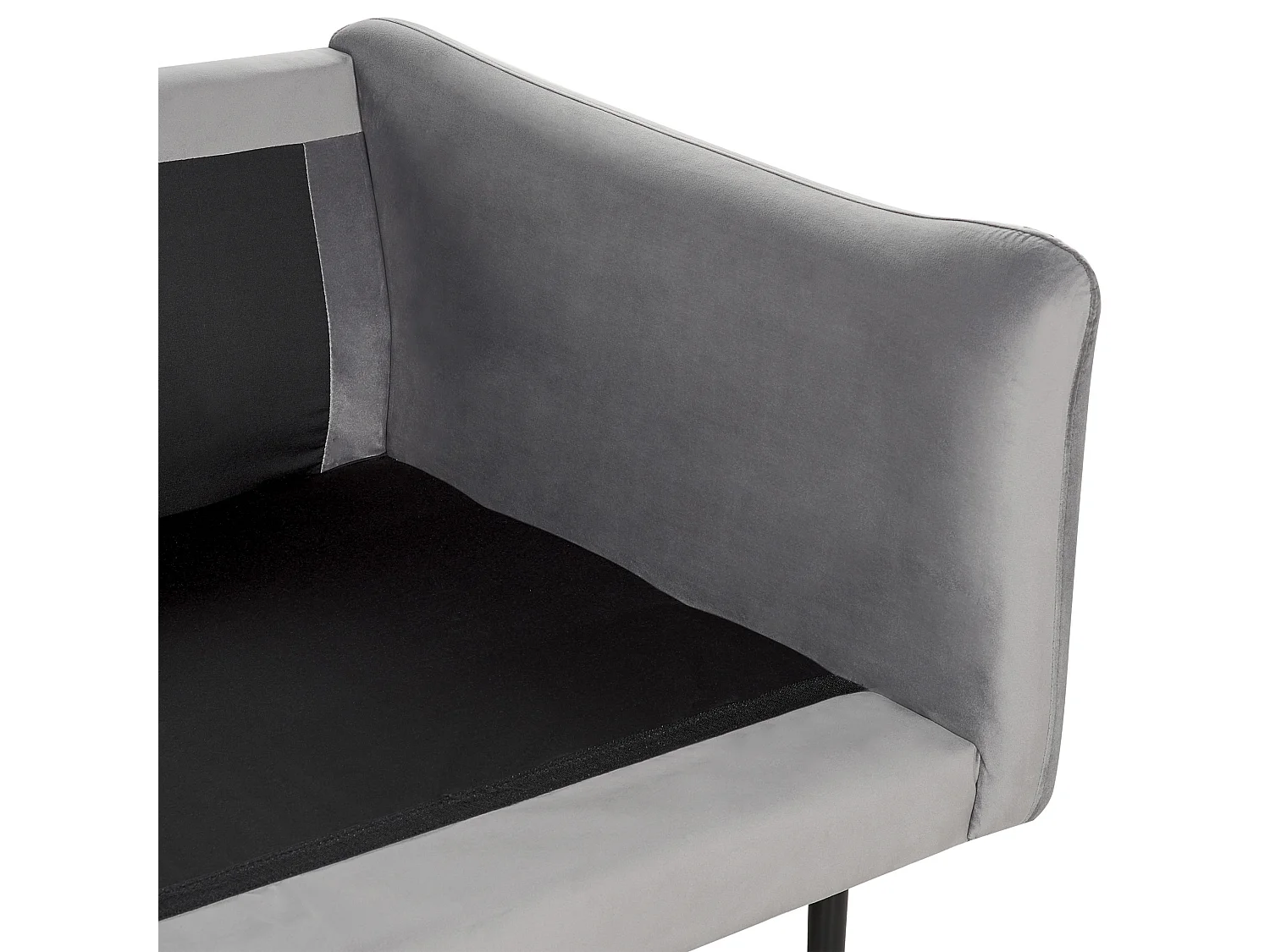 Sofá esquinero VINTERBRO Terciopelo Gris 4 plazas Derecha