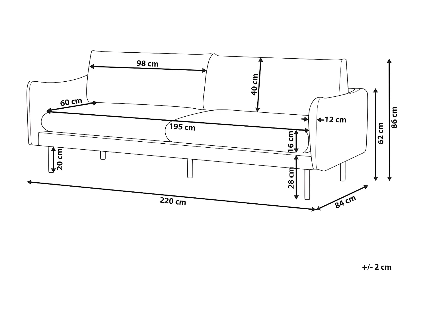 Canapé 3 places VINTERBRO Velours Gris