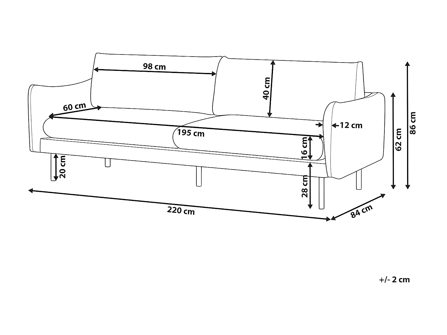Sofá VINTERBRO Veludo Cinzento 3 lugares
