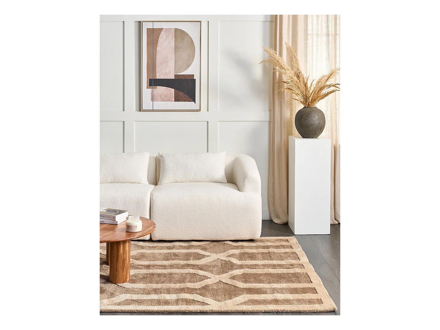 Vloerkleed viscose beige/bruin 160 x 230 cm MAHRIN