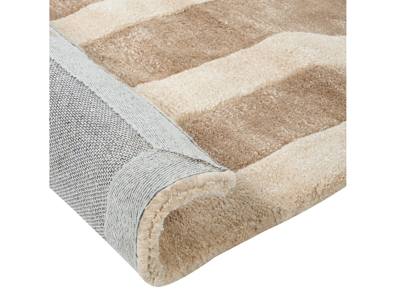 Tappeto viscosa beige e marrone 160 x 230 cm MAHRIN