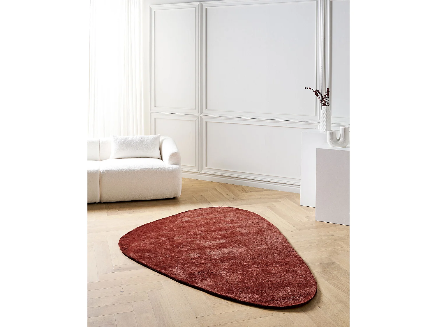 Tapis TANDO Rouge foncé 160 x 230 cm Soie artificielle