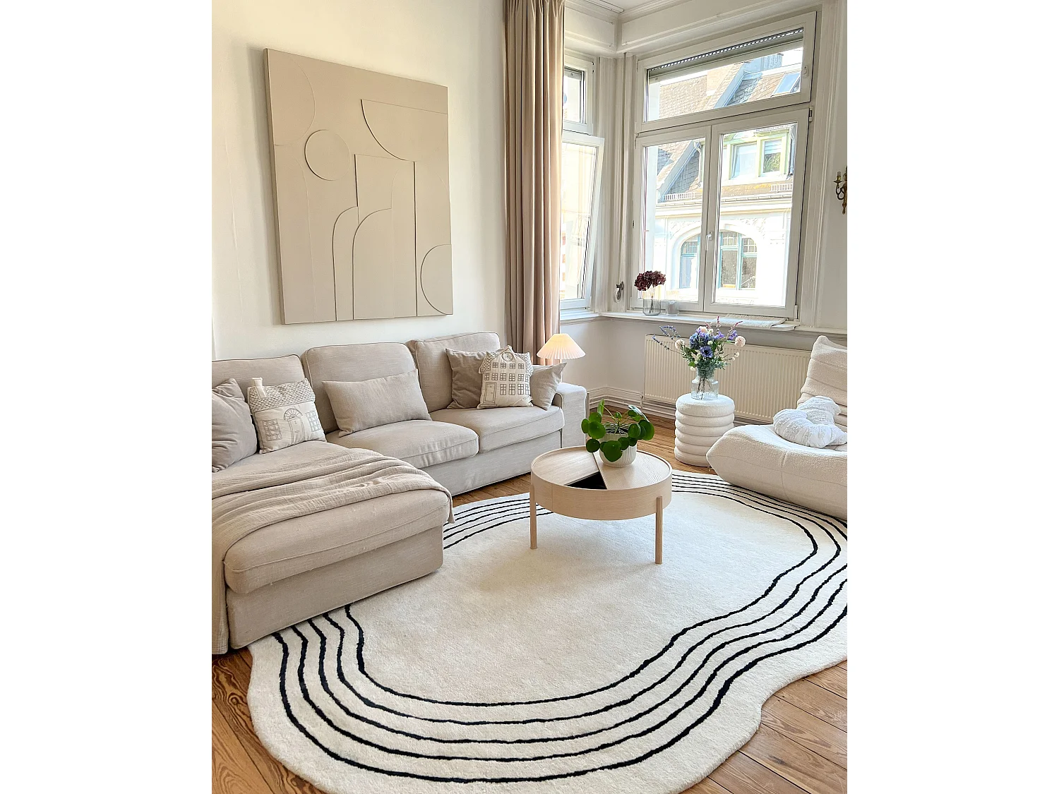 Alfombra de viscosa beige 200 x 300 cm RAMZAN