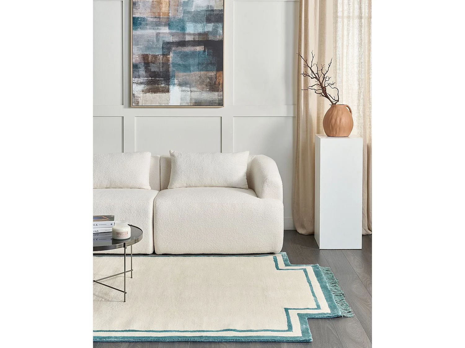 Vloerkleed viscose beige 160 x 230 cm BERWARI