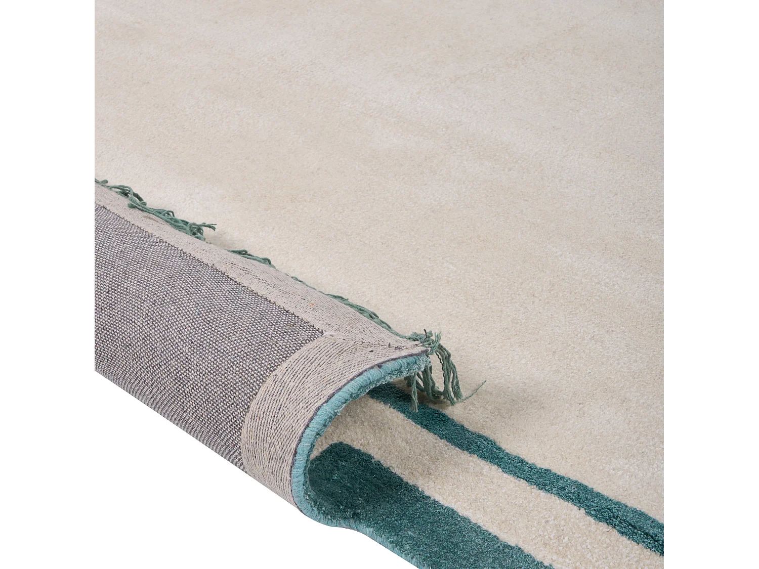 Teppich Viskose beige / blau 160 x 230 cm unregelmäßige Form mit Fransen Berwari