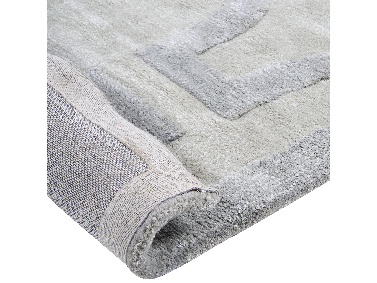 Tapis en viscose 160 x 230 cm beige et gris GWANI