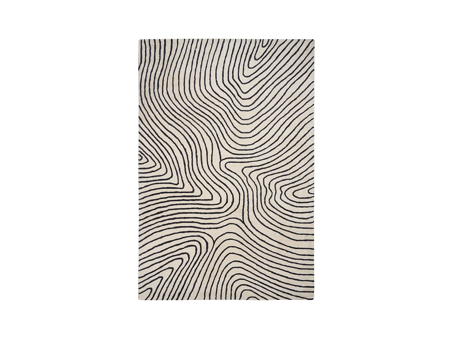 Tapis RUMRA Noir/blanc 200 x 300 cm Soie artificielle