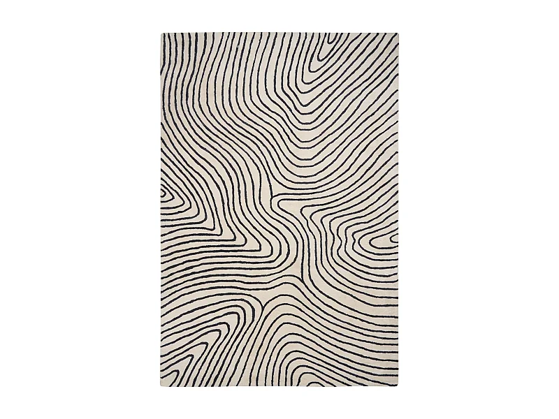 Vloerkleed viscose zwart/wit 200 x 300 cm RUMRA