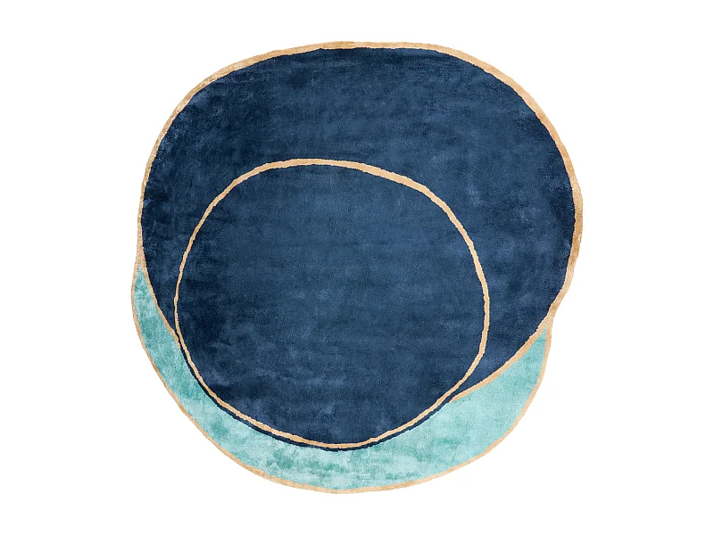 Alfombra de viscosa azul marino 200 x 200 cm KANRACH