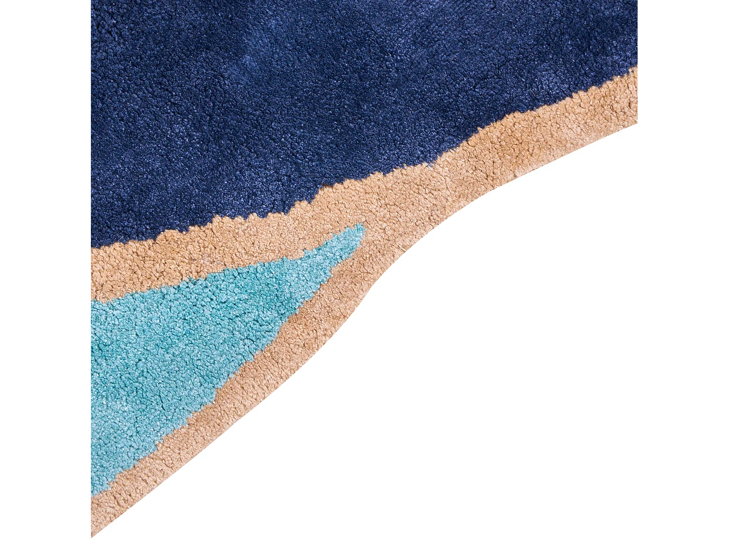 Teppich Viskose marineblau / blaugrün 200 x 200 cm Kurzflor KANRACH