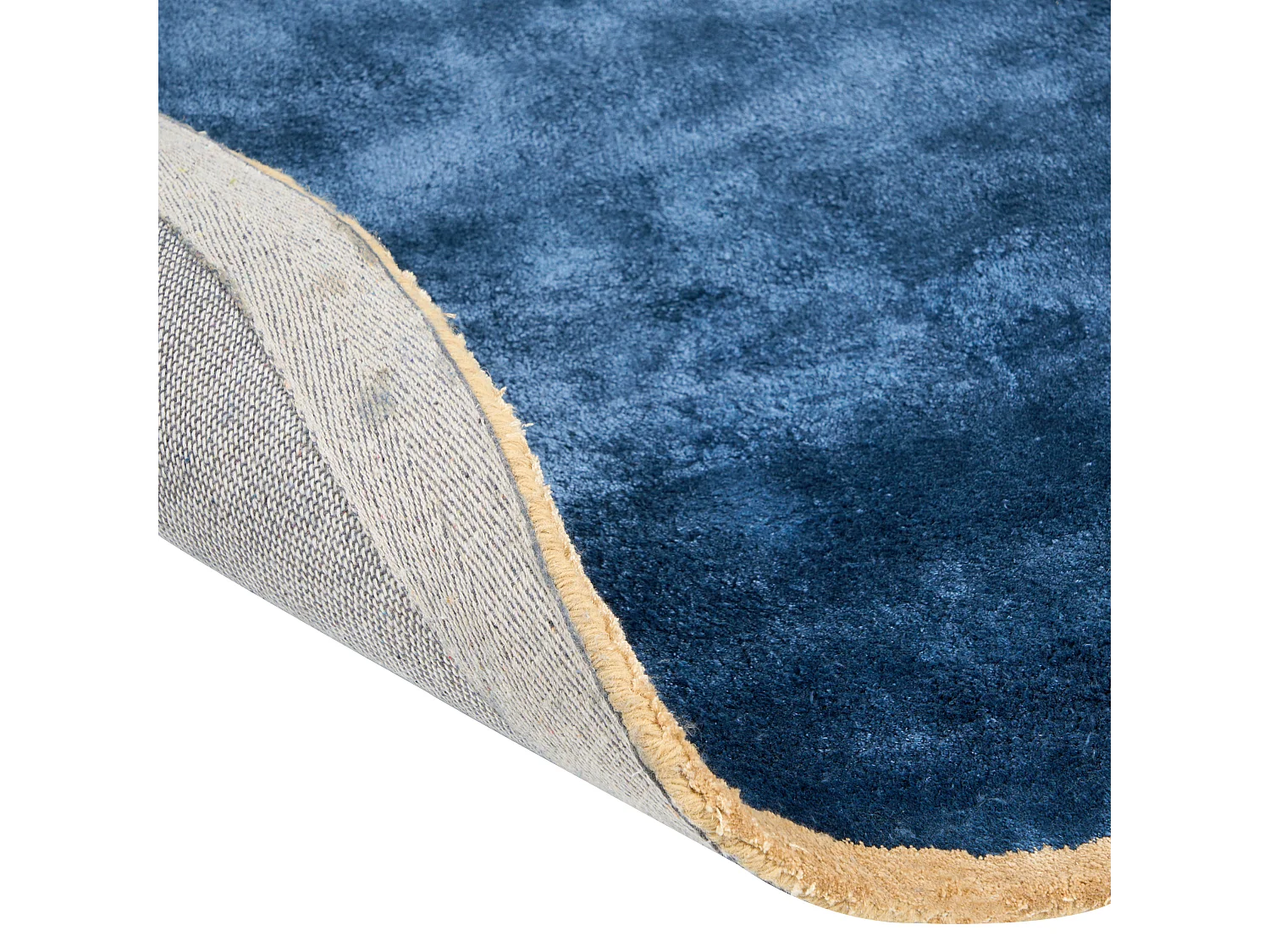 Teppich Viskose marineblau / blaugrün 200 x 200 cm Kurzflor KANRACH