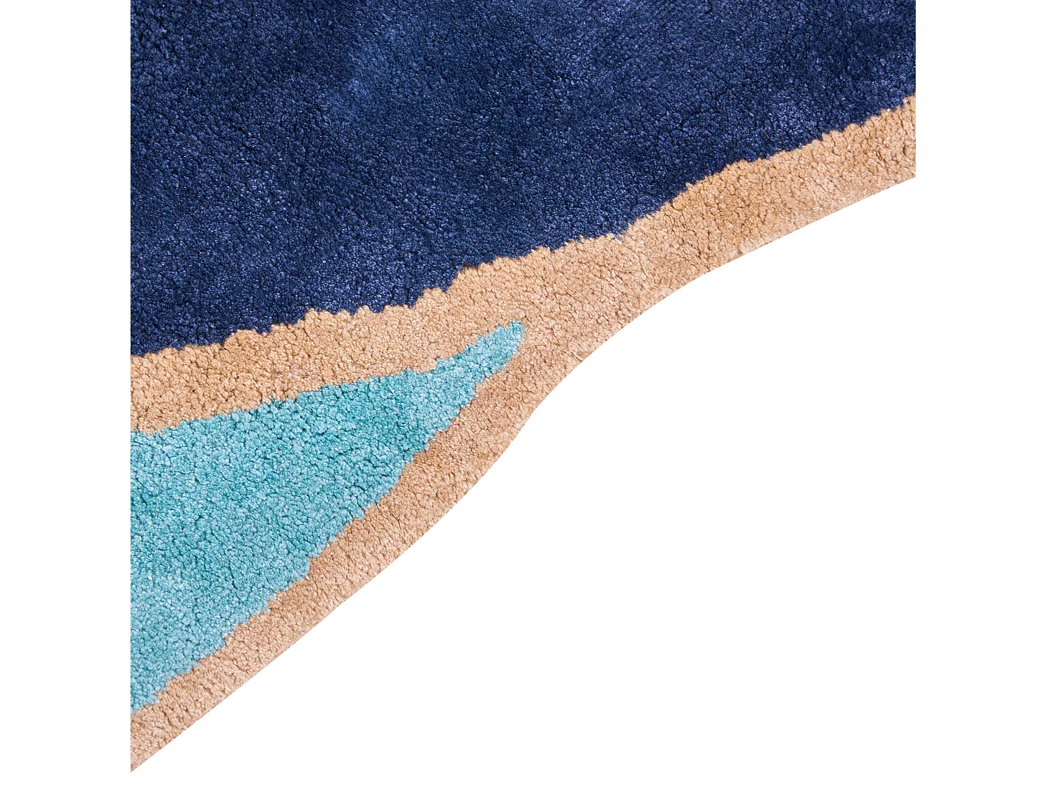 Teppich Viskose marineblau / blaugrün 200 x 200 cm Kurzflor KANRACH