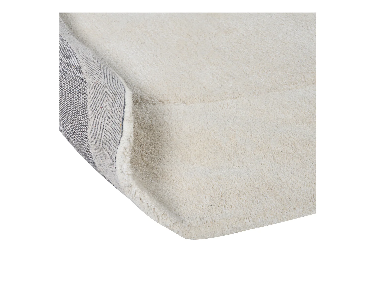 Teppich Viskose weiß/cremeweiß 200x300 cm unregelmäßige Form handgetuftet Mitha