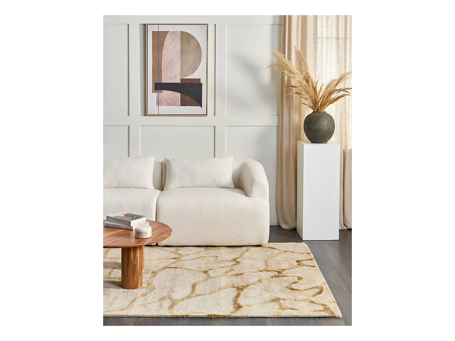 Vloerkleed viscose beige 160 x 230 cm MAKOLA