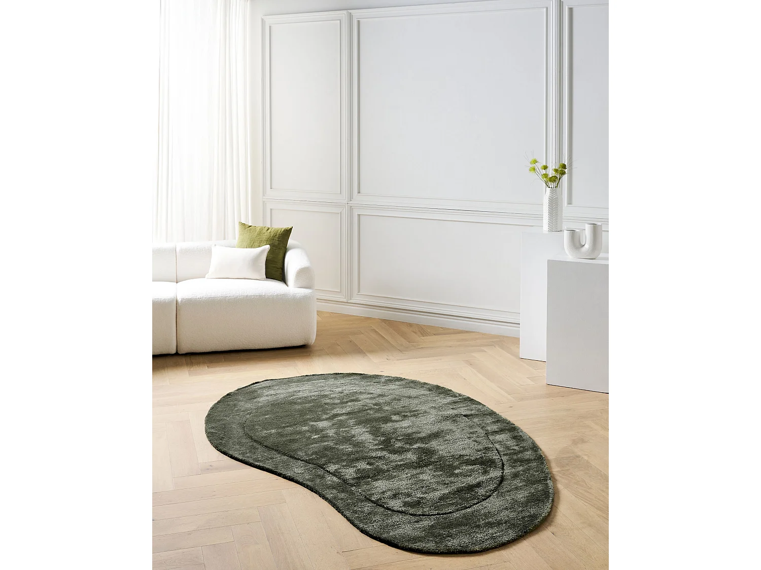 Vloerkleed viscose groen 160 x 230 cm MASSO
