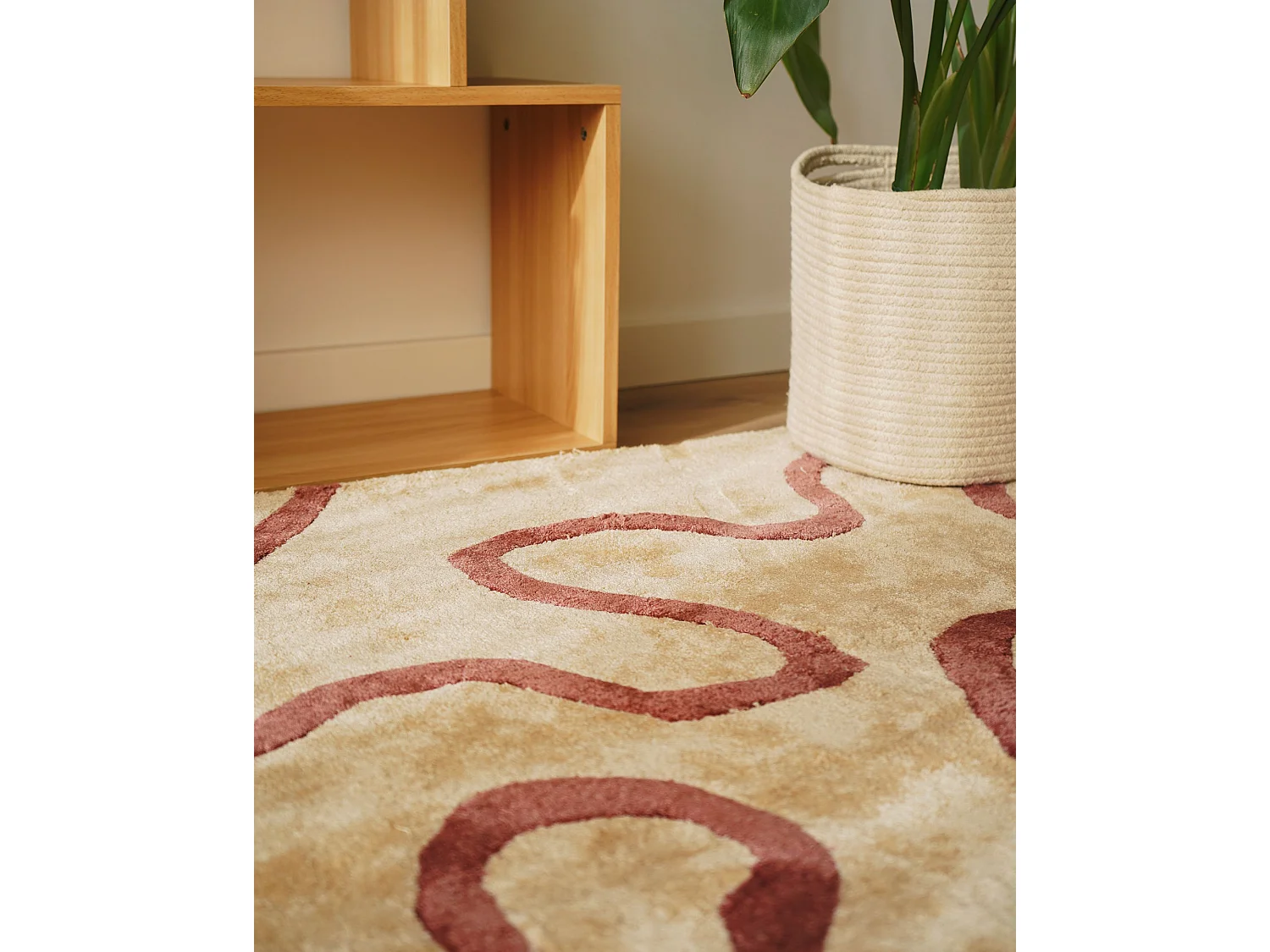 Vloerkleed viscose beige/roze 160 x 230 cm KAPPAR