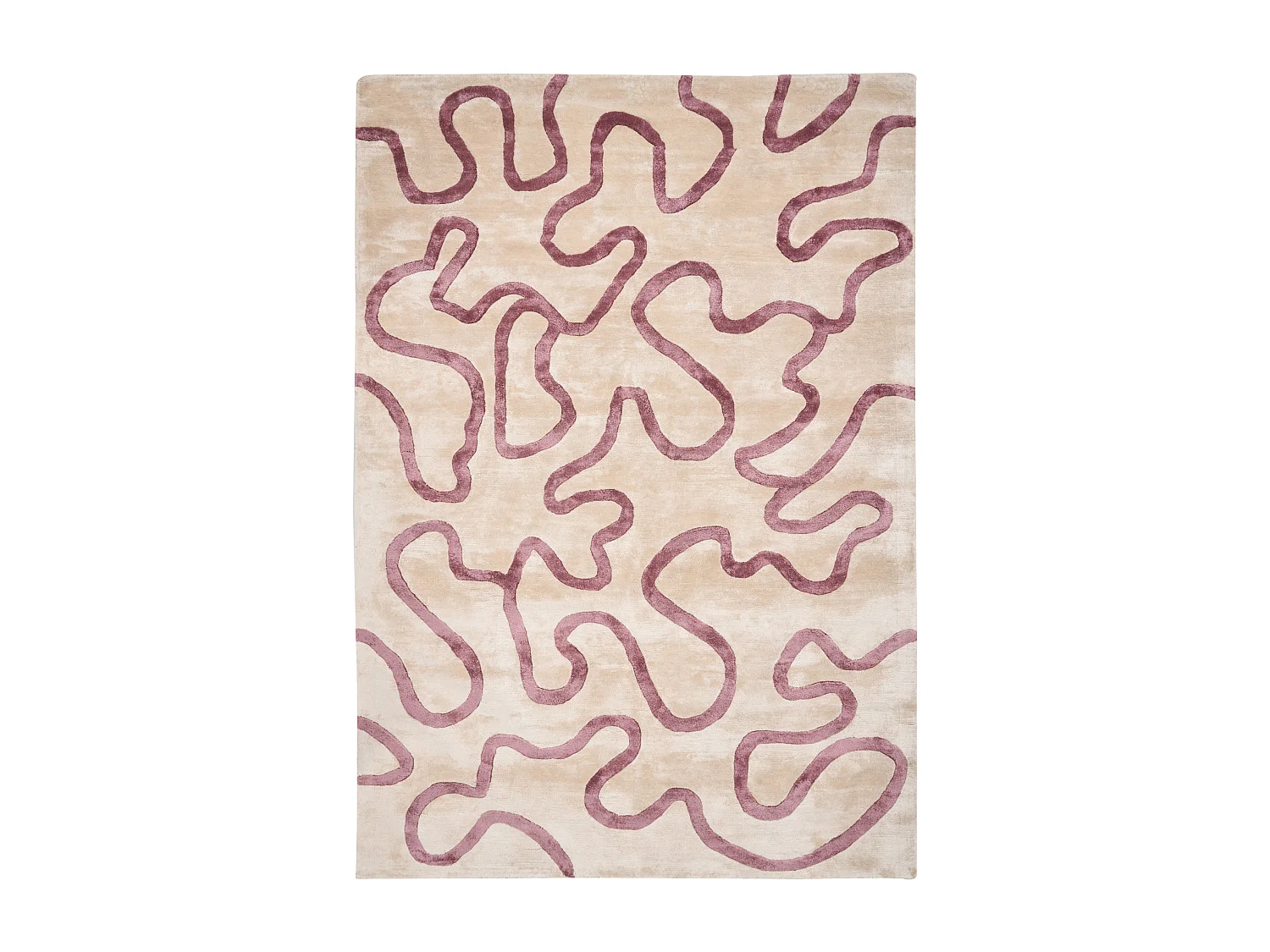 Tapis en viscose 160 x 230 cm beige et rose KAPPAR