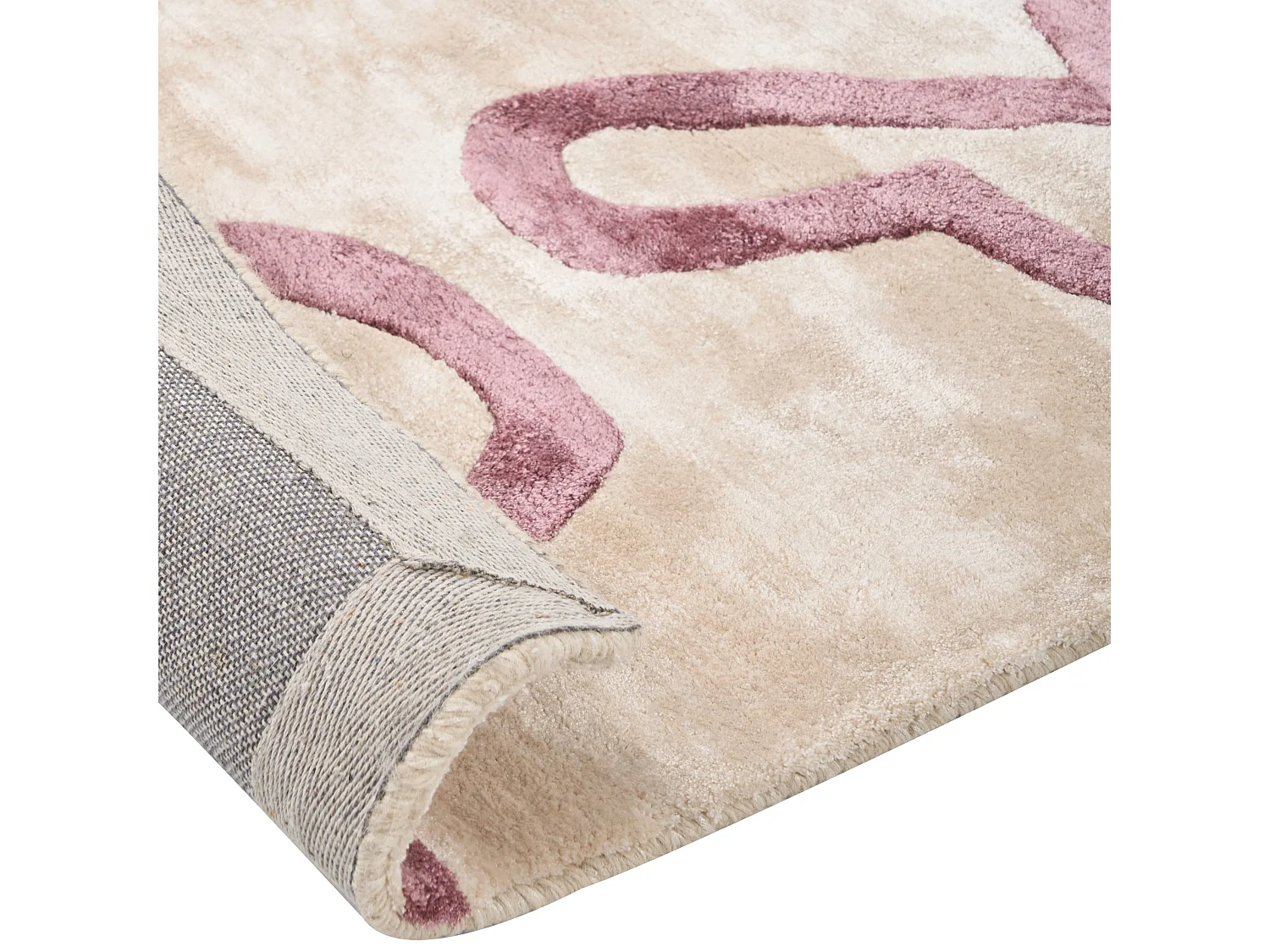 Tapis en viscose 160 x 230 cm beige et rose KAPPAR