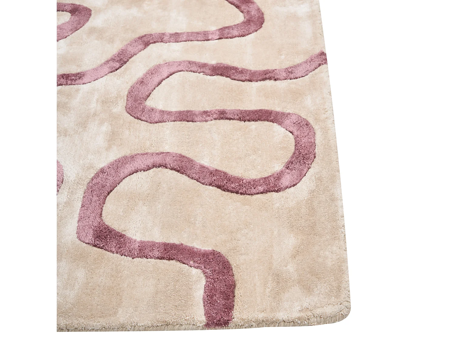 Tapis en viscose 160 x 230 cm beige et rose KAPPAR