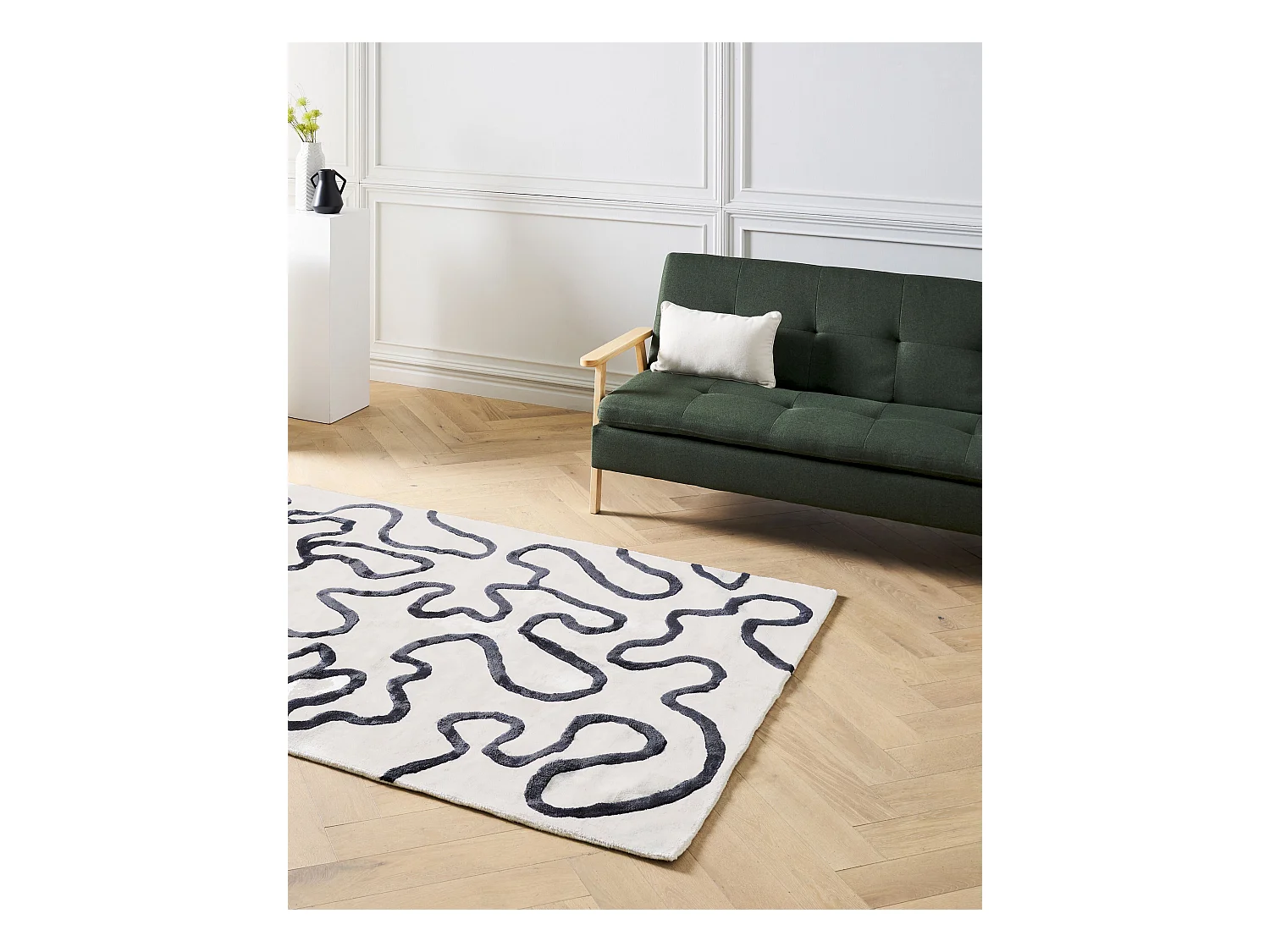 Tapis KAPPAR Blanc 160 x 230 cm Soie artificielle