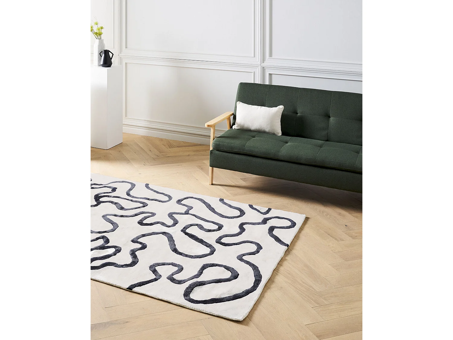 Tapis KAPPAR Blanc 160 x 230 cm Soie artificielle
