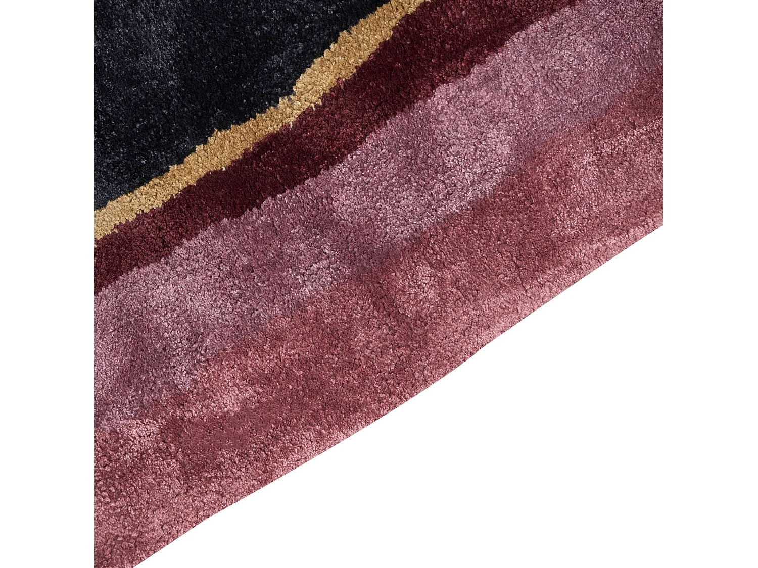 Teppich Viskose schwarz / burgunderrot 160 x 230 cm Kurzflor PITHORO