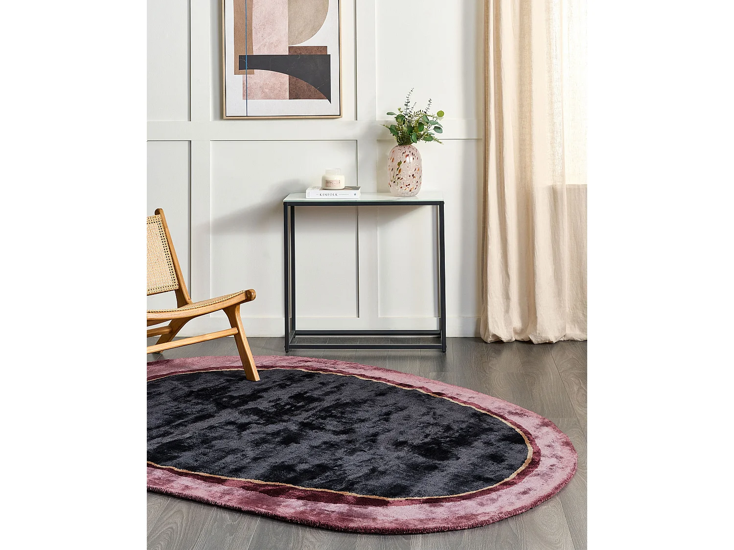 Tapete em viscose preto 160 x 230 cm PITHORO