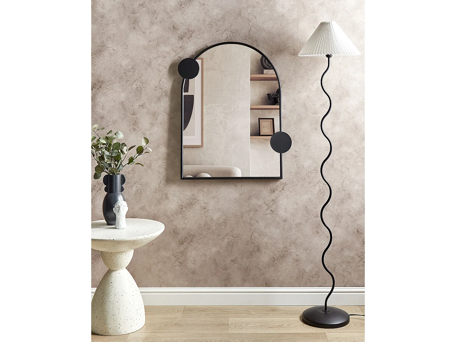Miroir AULON 69 cm 80 cm Métal Noir