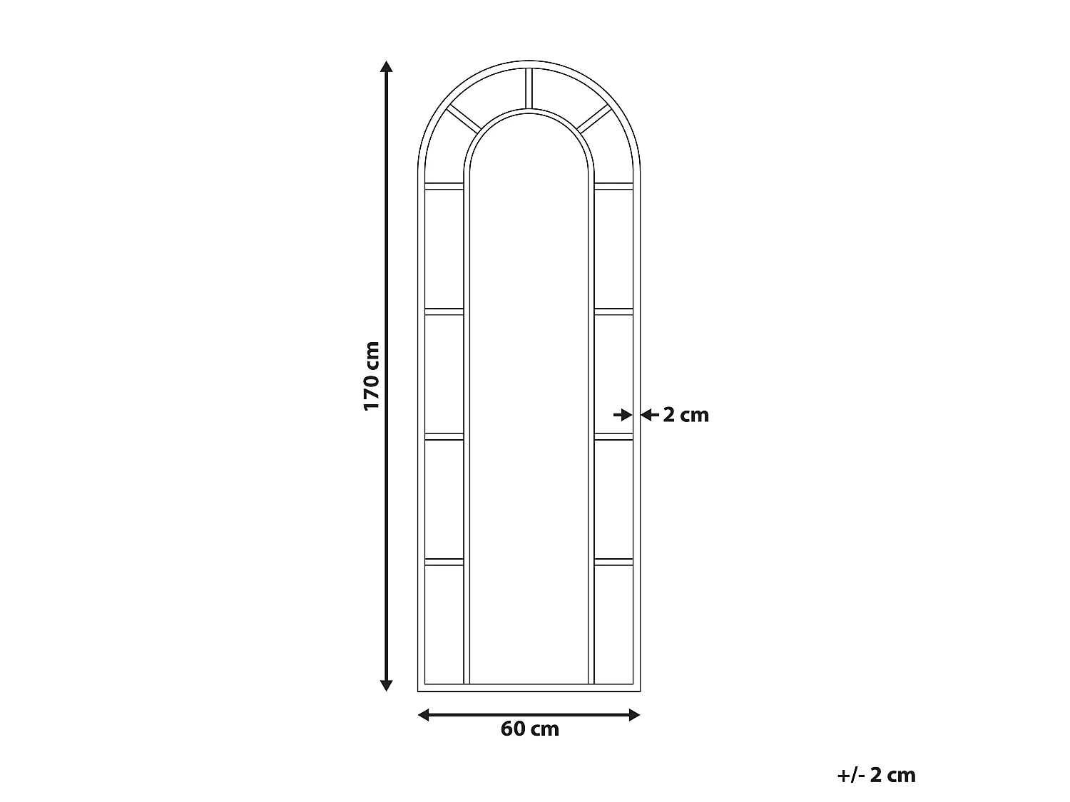 Miroir CROSSES 60 cm 170 cm Métal Doré