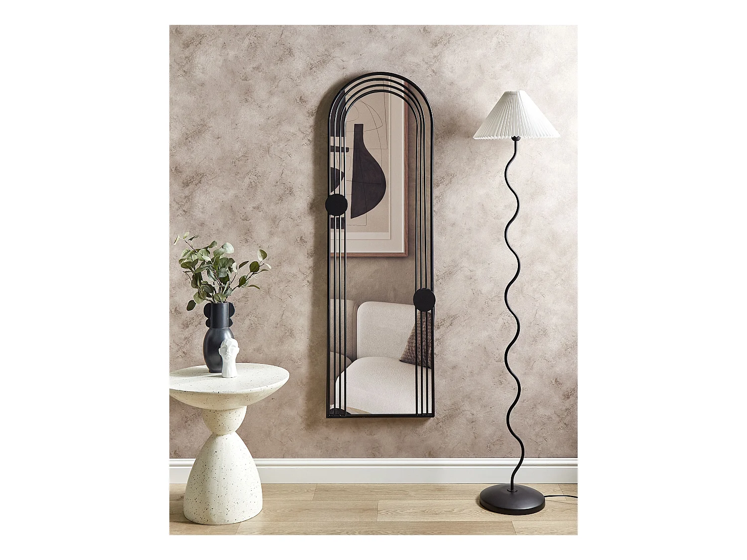 Miroir AJAIN 45 cm 146 cm Métal Noir