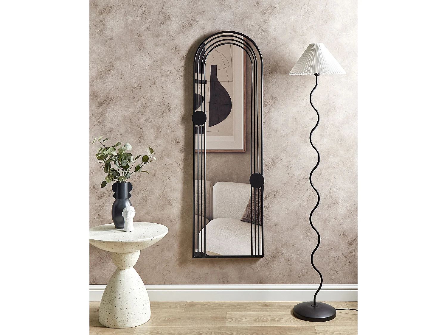 Miroir AJAIN 45 cm 146 cm Métal Noir