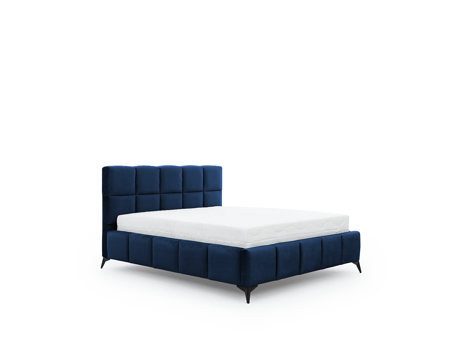 Lit Venus S (140x200)/Tissu/inclut Matelas/Bleu