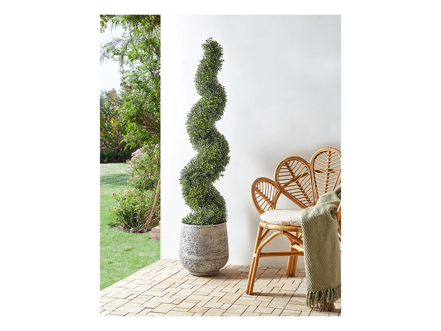 Plante artificielle BUXUS SPIRAL TREE 158 cm Vert