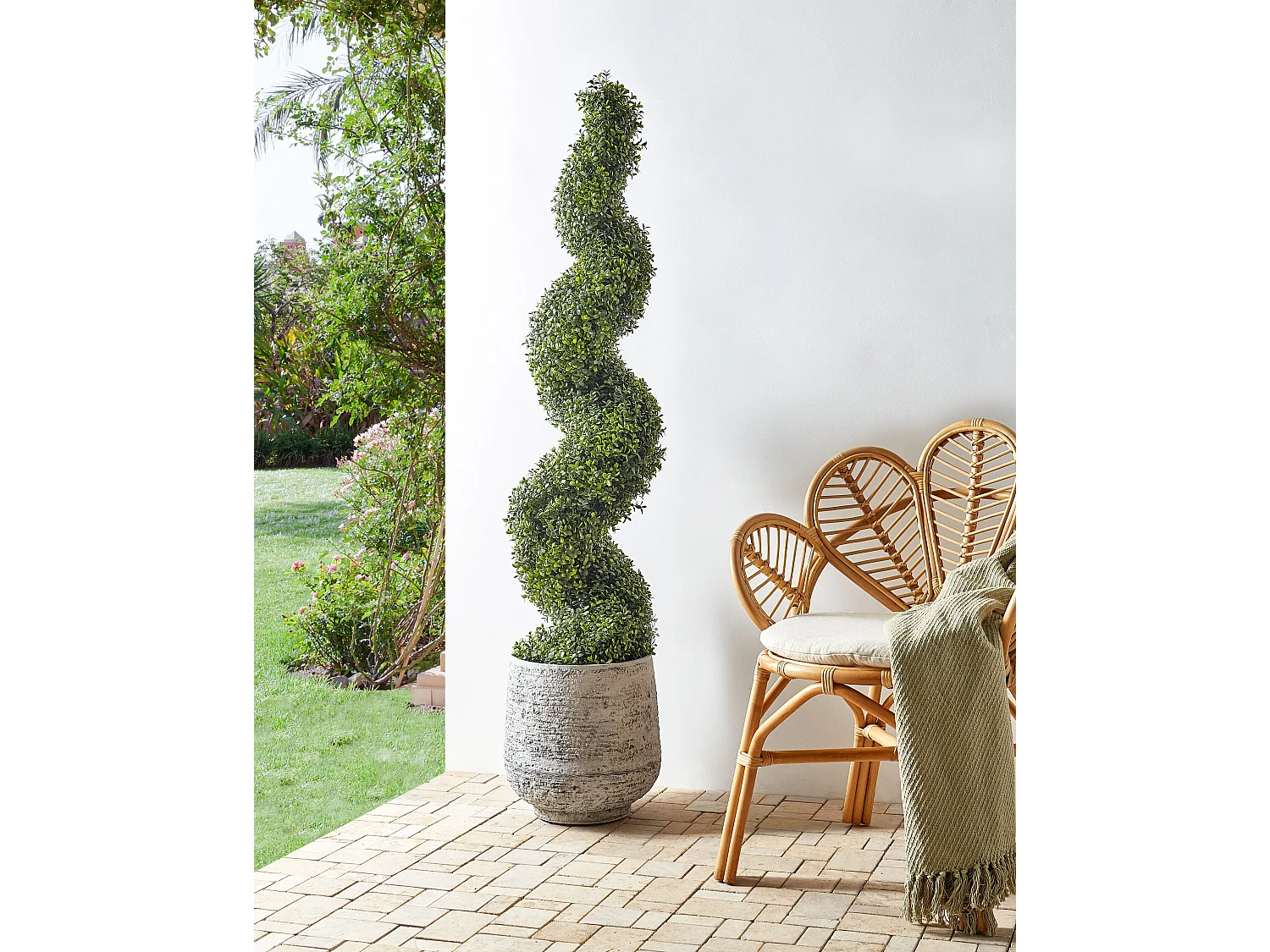 Plante artificielle BUXUS SPIRAL TREE 158 cm Vert
