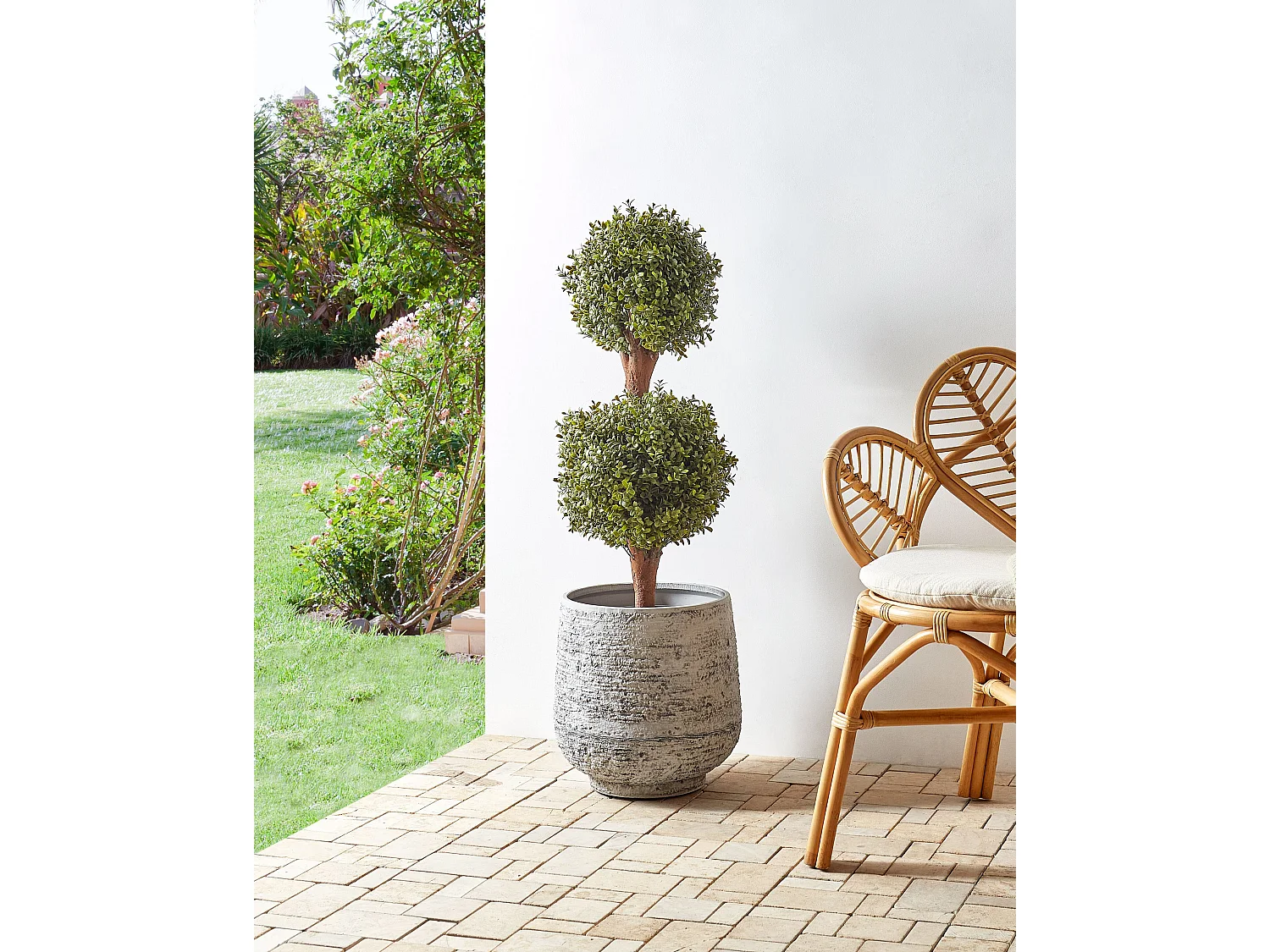 Pianta artificiale in vaso 92 cm BUXUS BALL TREE