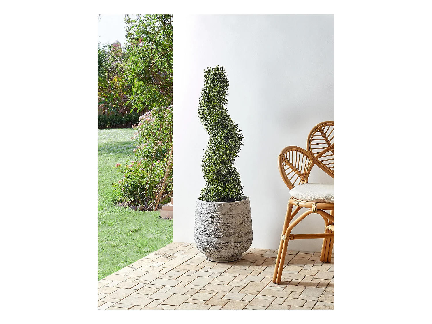 Kunstpflanze im Blumentopf 98 cm BUXUS SPIRAL TREE