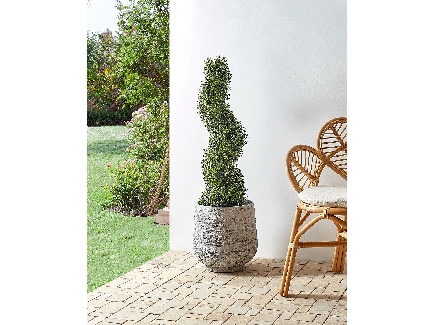 Kunstpflanze im Blumentopf 98 cm BUXUS SPIRAL TREE