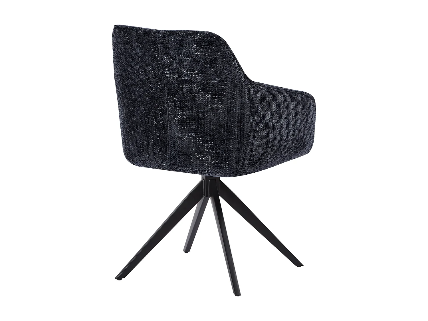 Zestaw 2 krzeseł obrotowych z podłokietnikami z teksturowanej tkaniny - Czarny - MUSE marki Maison Céphy