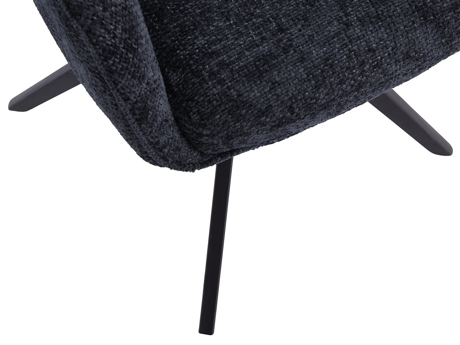 Zestaw 2 krzeseł obrotowych z podłokietnikami z teksturowanej tkaniny - Czarny - MUSE marki Maison Céphy