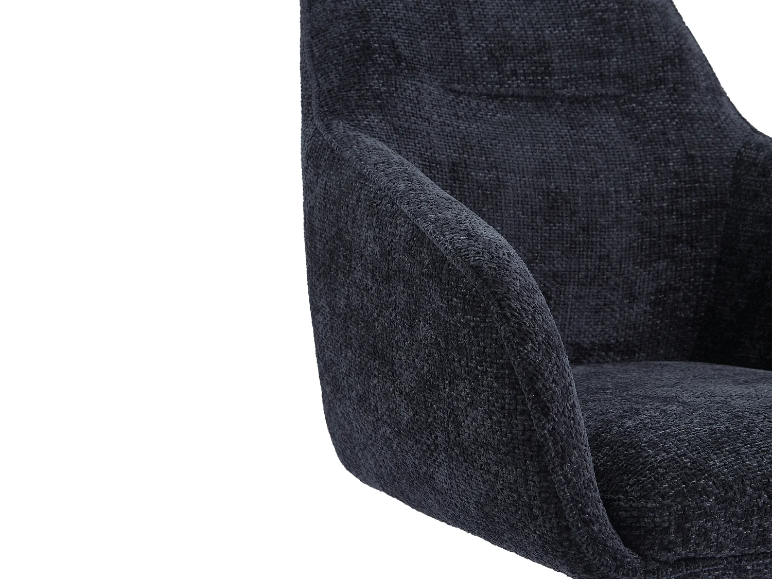 Zestaw 2 krzeseł obrotowych z podłokietnikami z teksturowanej tkaniny - Czarny - MUSE marki Maison Céphy