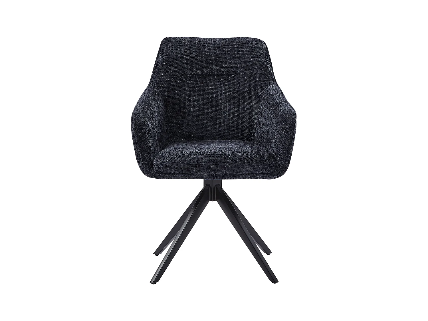 Set van 2 draaistoelen met armleuningen van stof met textuur - Zwart - MUSE van Maison Céphy