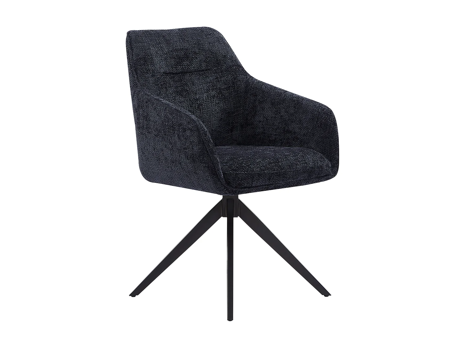 Set van 2 draaistoelen met armleuningen van stof met textuur - Zwart - MUSE van Maison Céphy