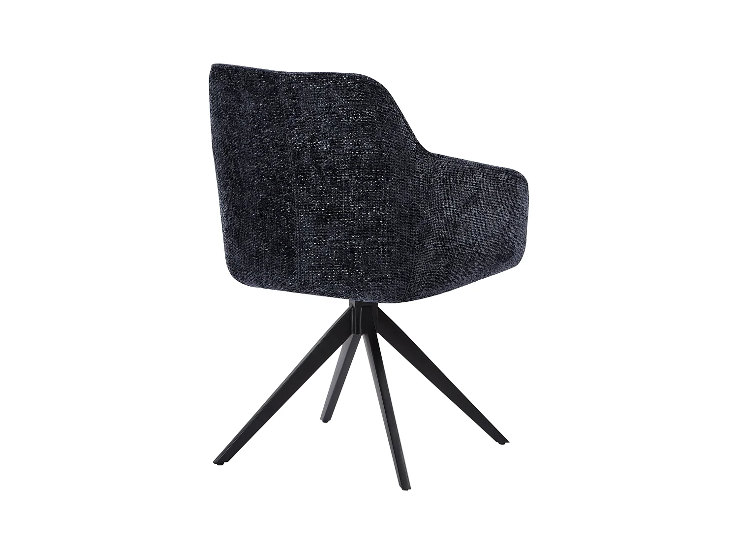 Set van 2 draaistoelen met armleuningen van stof met textuur - Zwart - MUSE van Maison Céphy