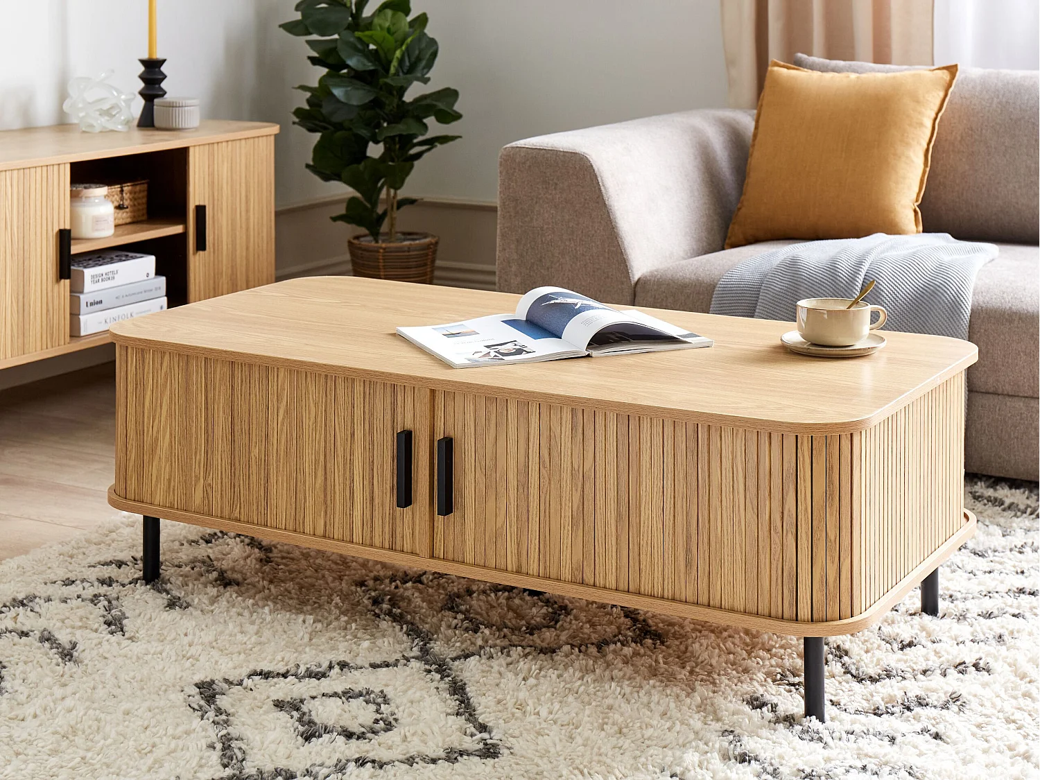 Table basse BRADLEY Marron avec rangement