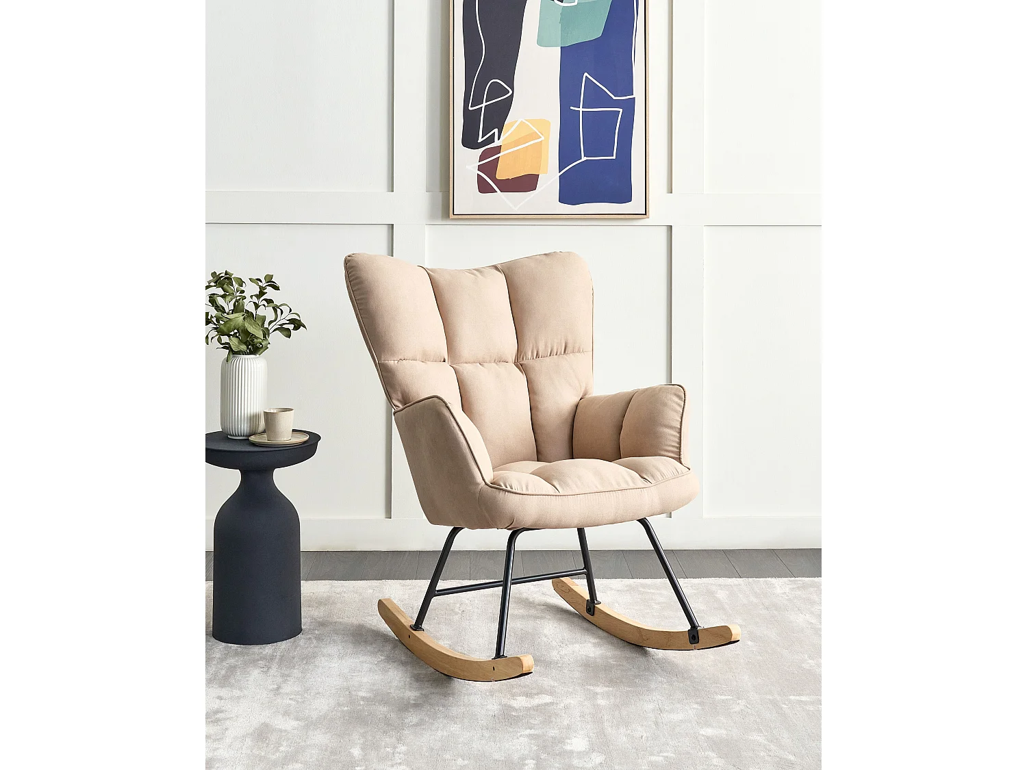 Fauteuil à bascule OULU Tissu Beige