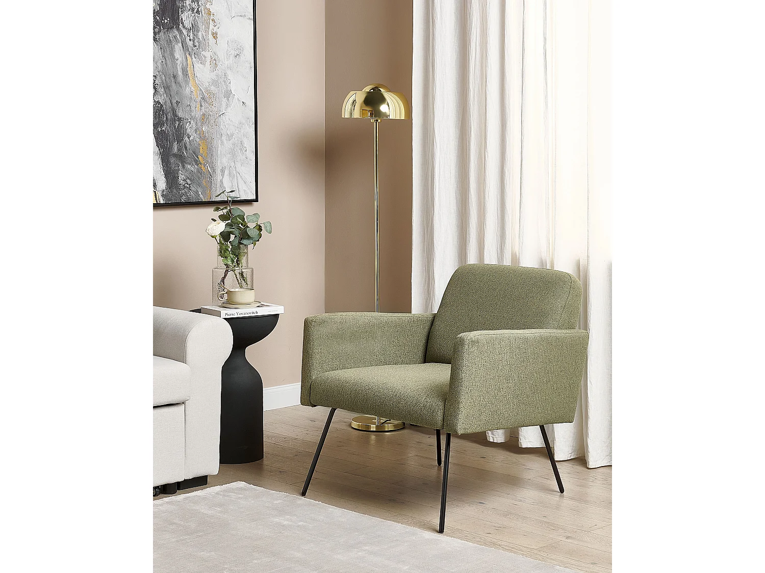 Fauteuil NARKEN Tissu Vert olive